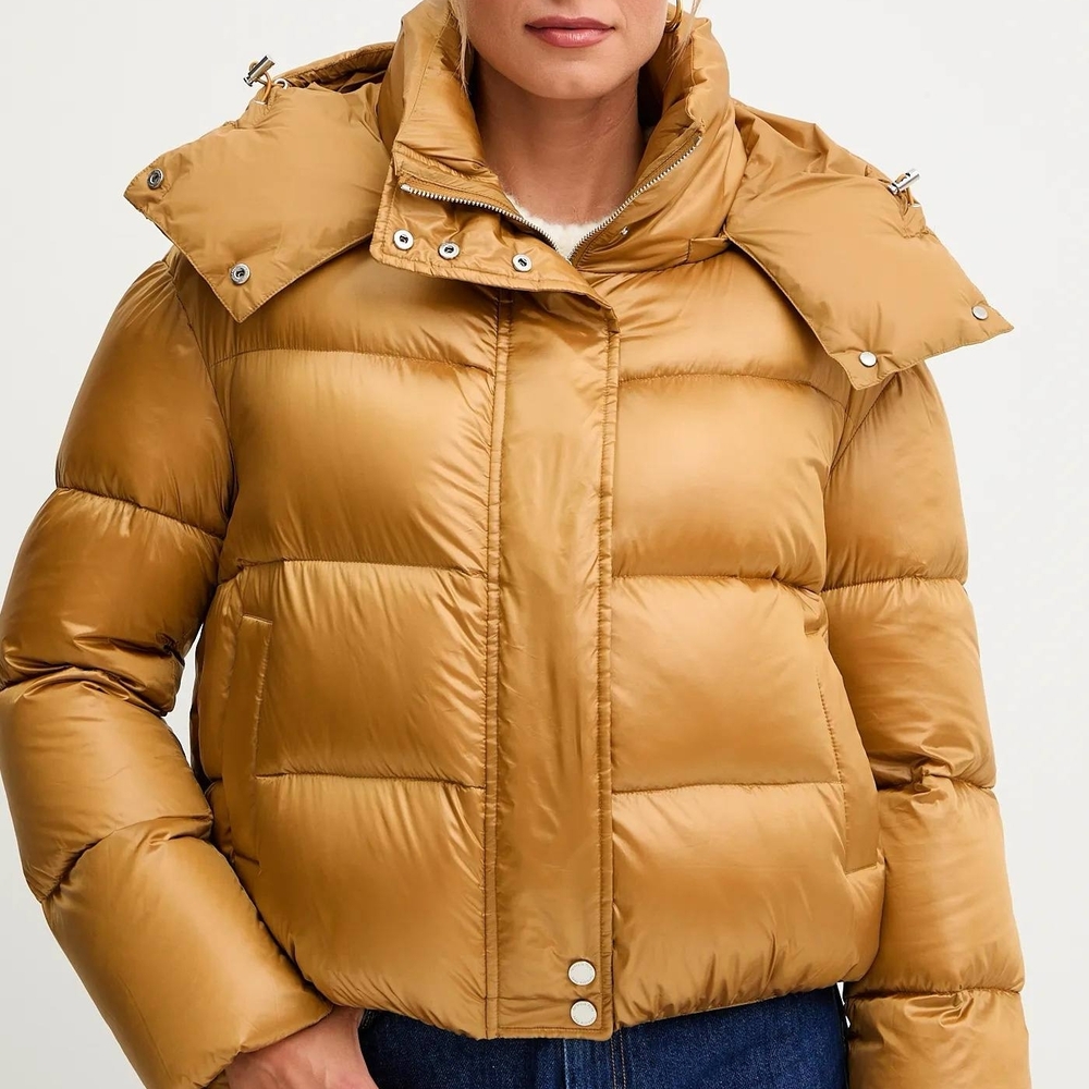 Patrizia Pepe Metallic Gold Puffer Jacket